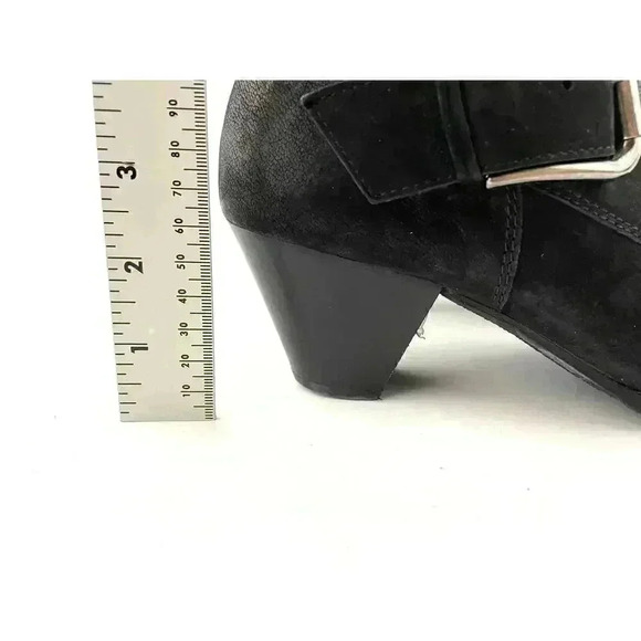 Paul Green Black Suede Leather Women's Boots 5 Kimberly Knee High Buckle Zipper - Picture 14 of 16